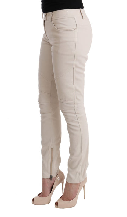 Chic White Slim Fit Denim Treasure