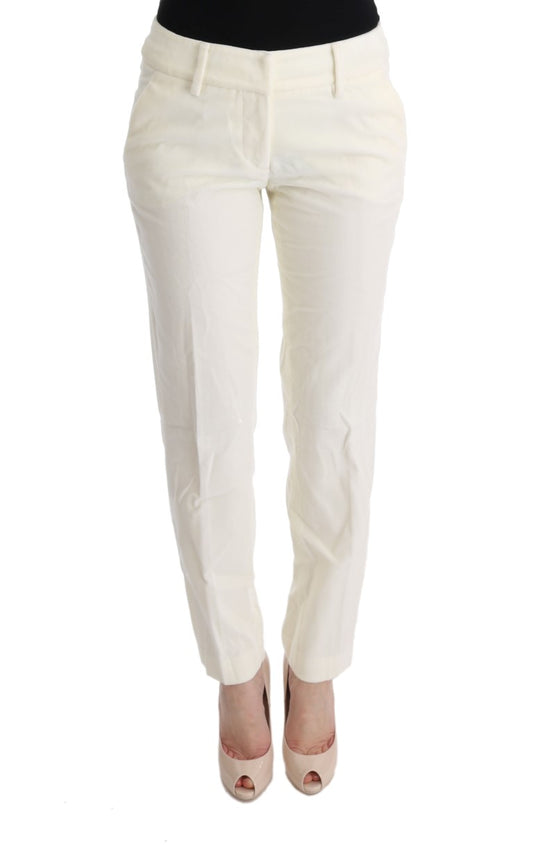 Chic White Regular Fit Pants