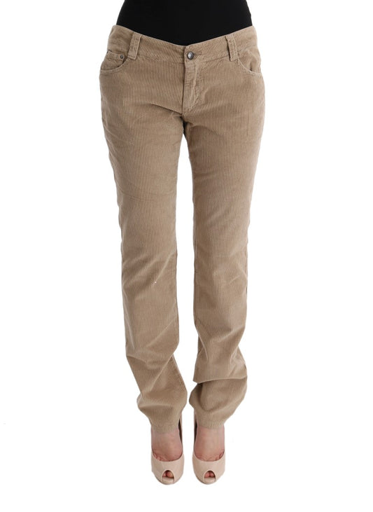 Beige Regular Fit Luxe Trousers