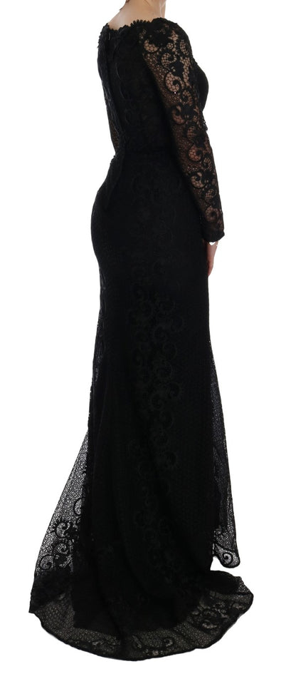 Elegant Full Length Black Sheath Maxi Dress