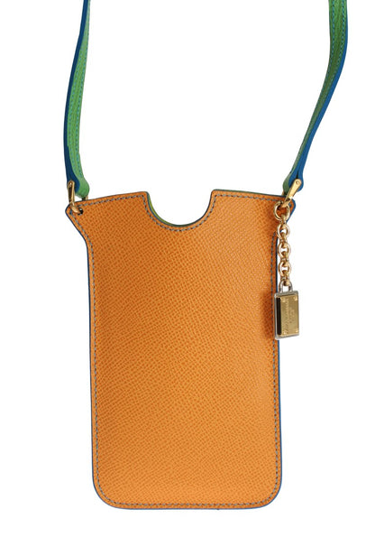 Elegant Leather Phone Cover with Gold Accents