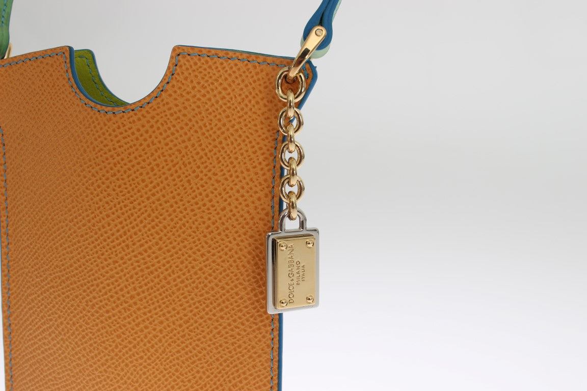 Elegant Leather Phone Cover with Gold Accents