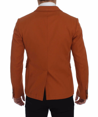 Orange Cotton Stretch Blazer