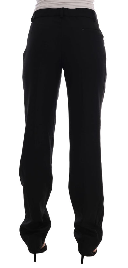 Black Wool Straight Formal Pants