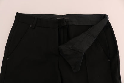 Black Wool Straight Formal Pants