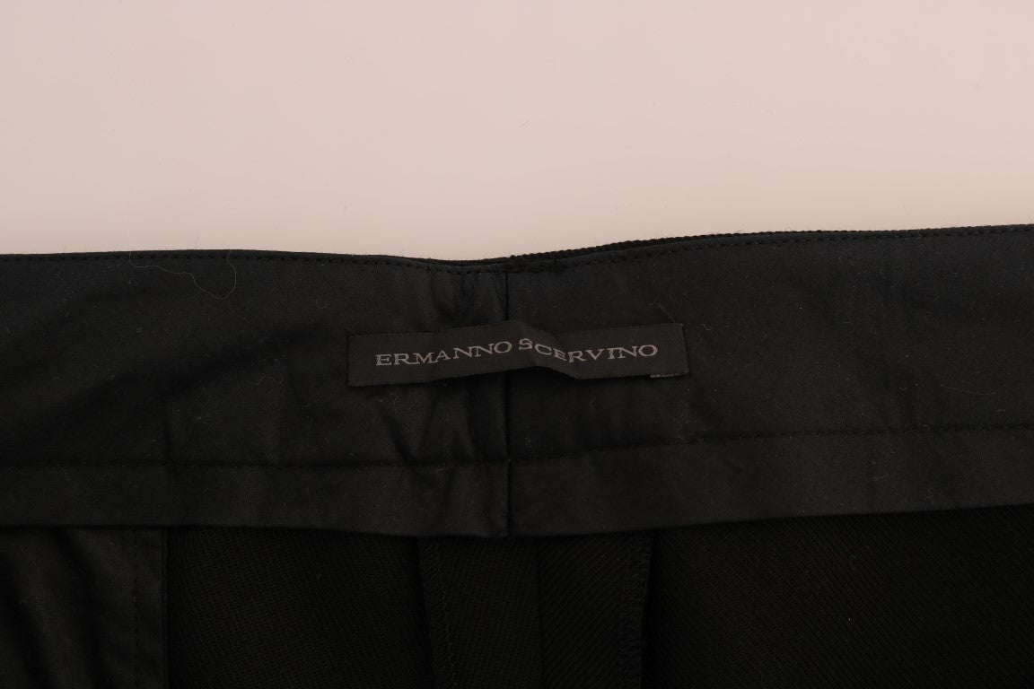 Black Wool Straight Formal Pants