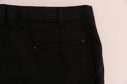 Black Wool Straight Formal Pants