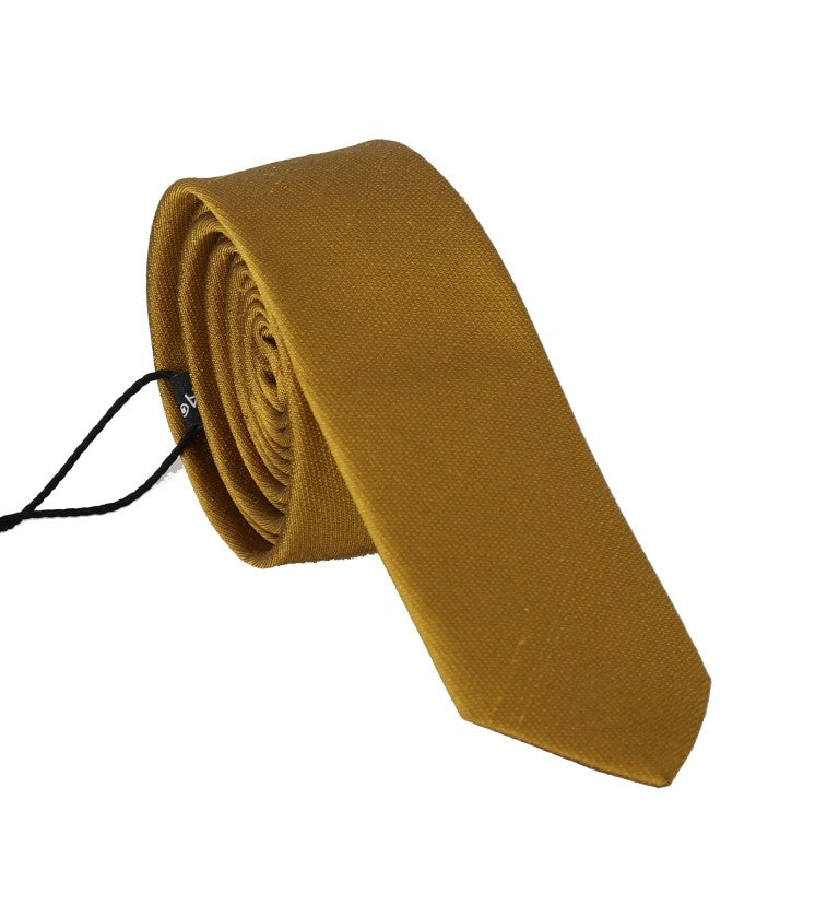 Elegant Yellow Silk Neck Tie