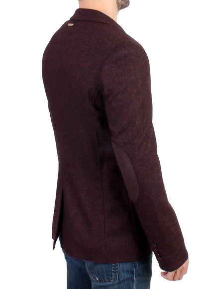 Bordeaux Wool Blend Two Button Blazer