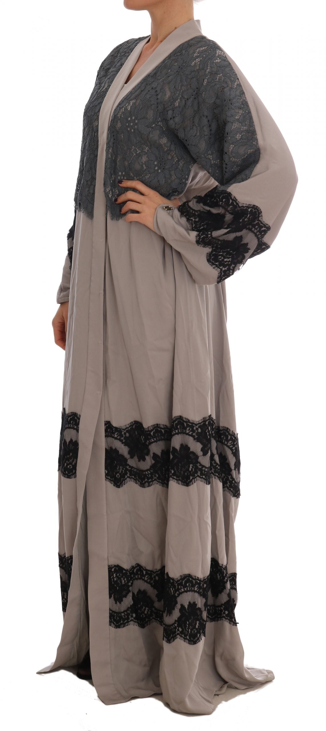 Elegant Cape Kaftan Dress in Gray