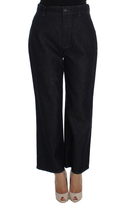 Chic High Waist Flare Jeans in Dark Blue