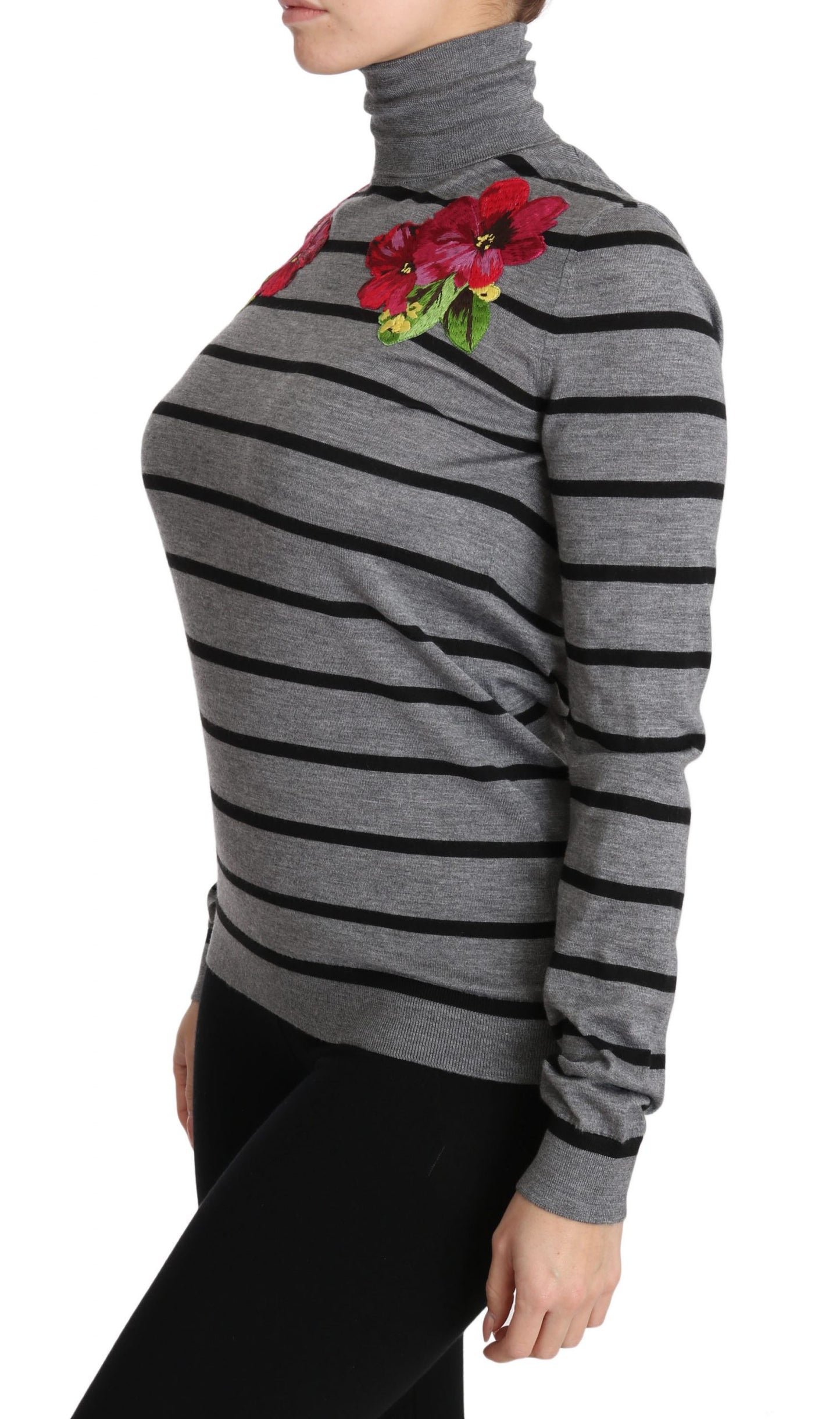 Elegant Embroidered Cashmere-Silk Sweater