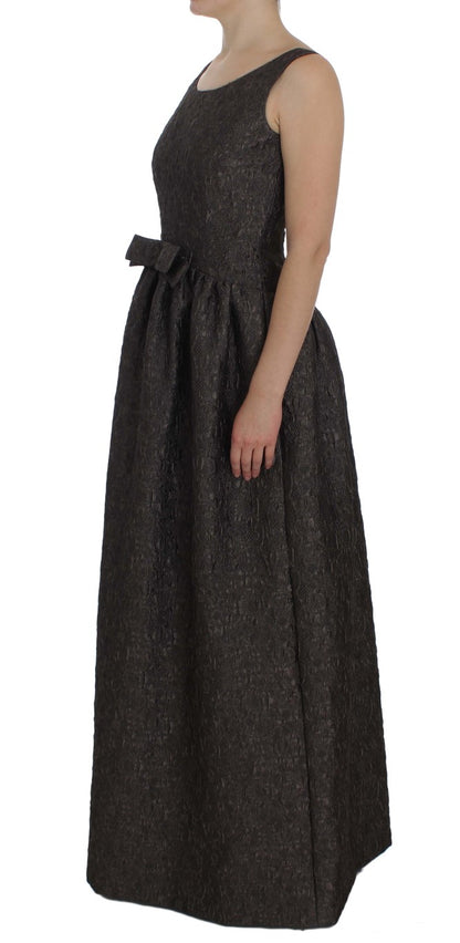 Elegant Gray Sheath Full-Length Dress Gown