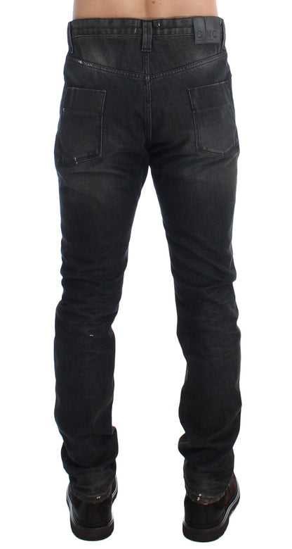 Sleek Gray Slim Fit Denim Jeans