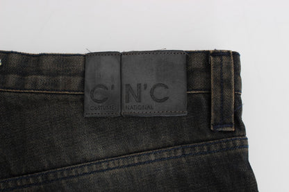 Sleek Gray Slim Fit Denim Jeans