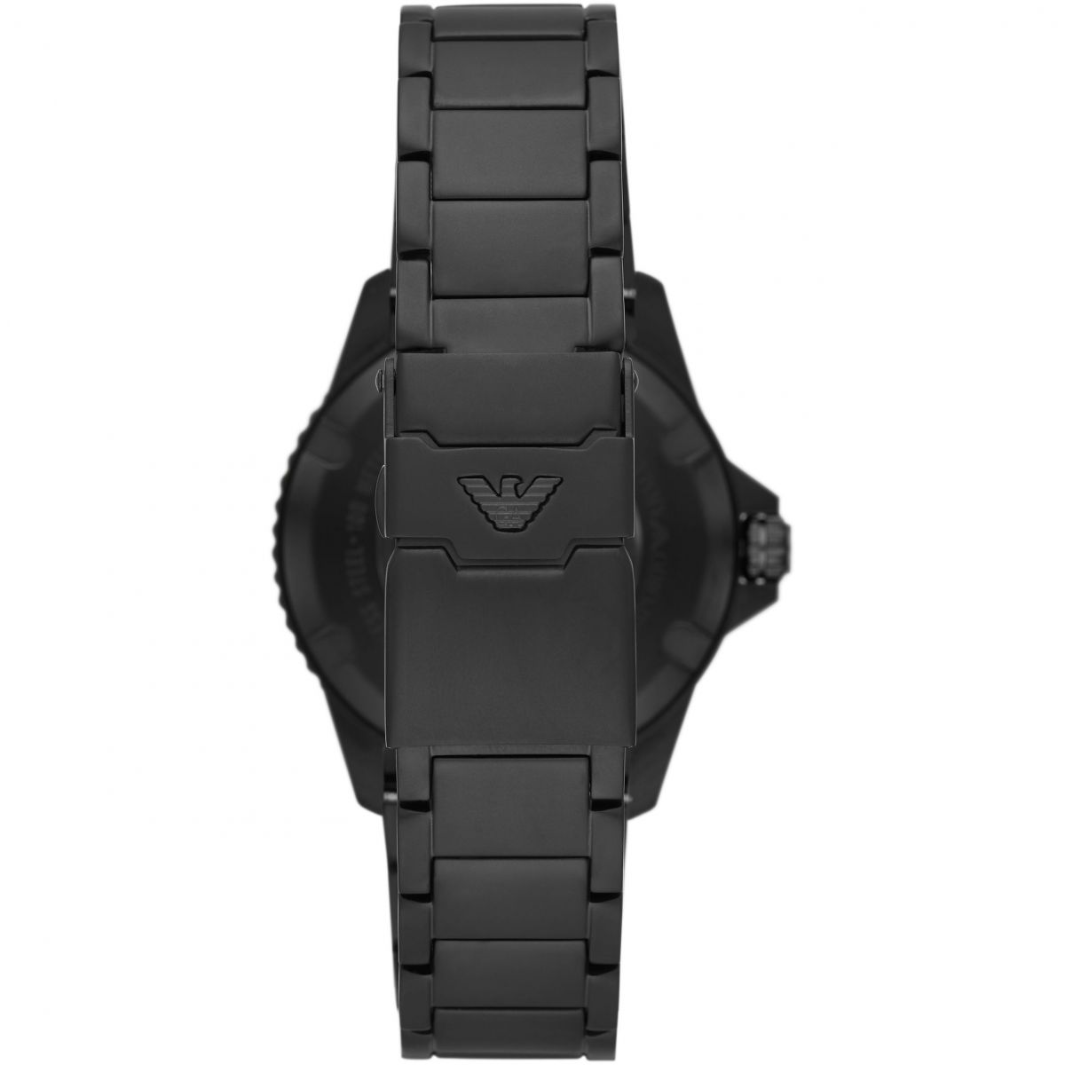 Sleek Black Steel Quartz Mens Watch