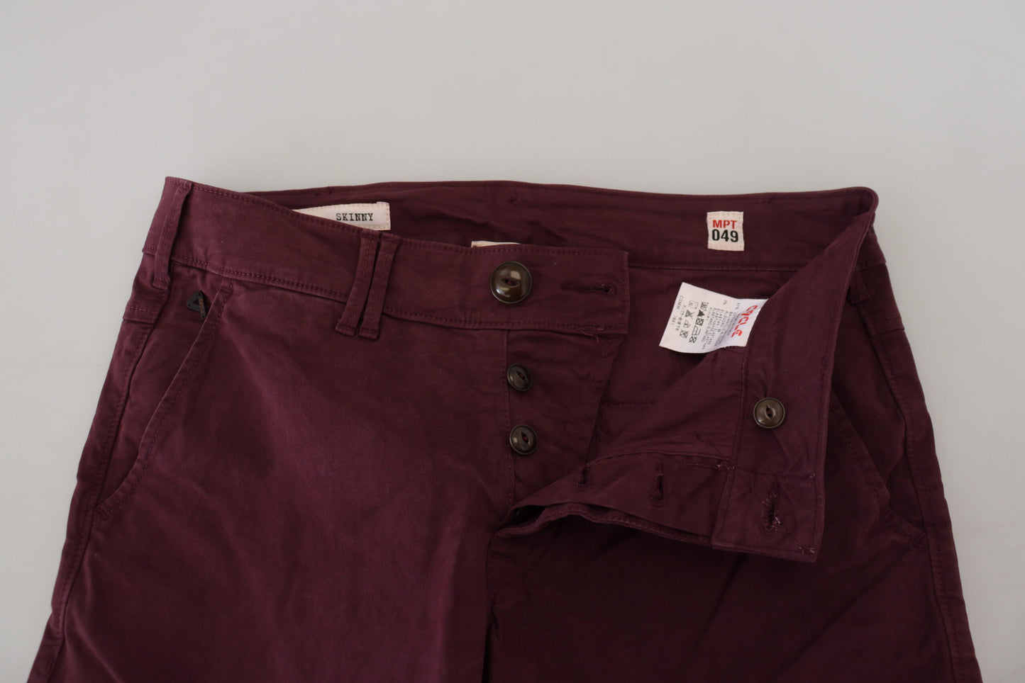 Elegant Maroon Casual Skinny Pants