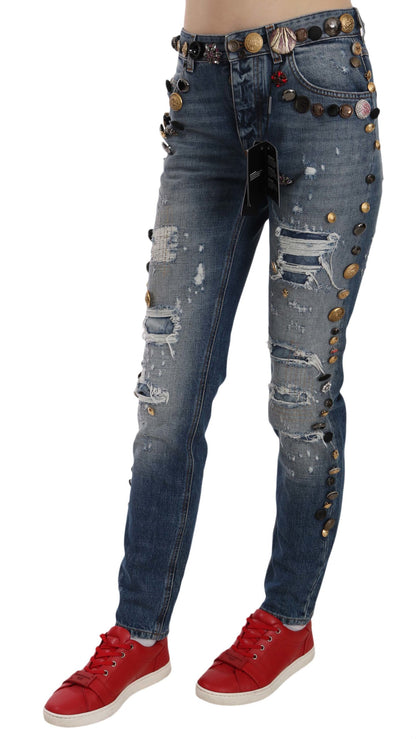 Crystal Embellished Luxury Denim Jeans