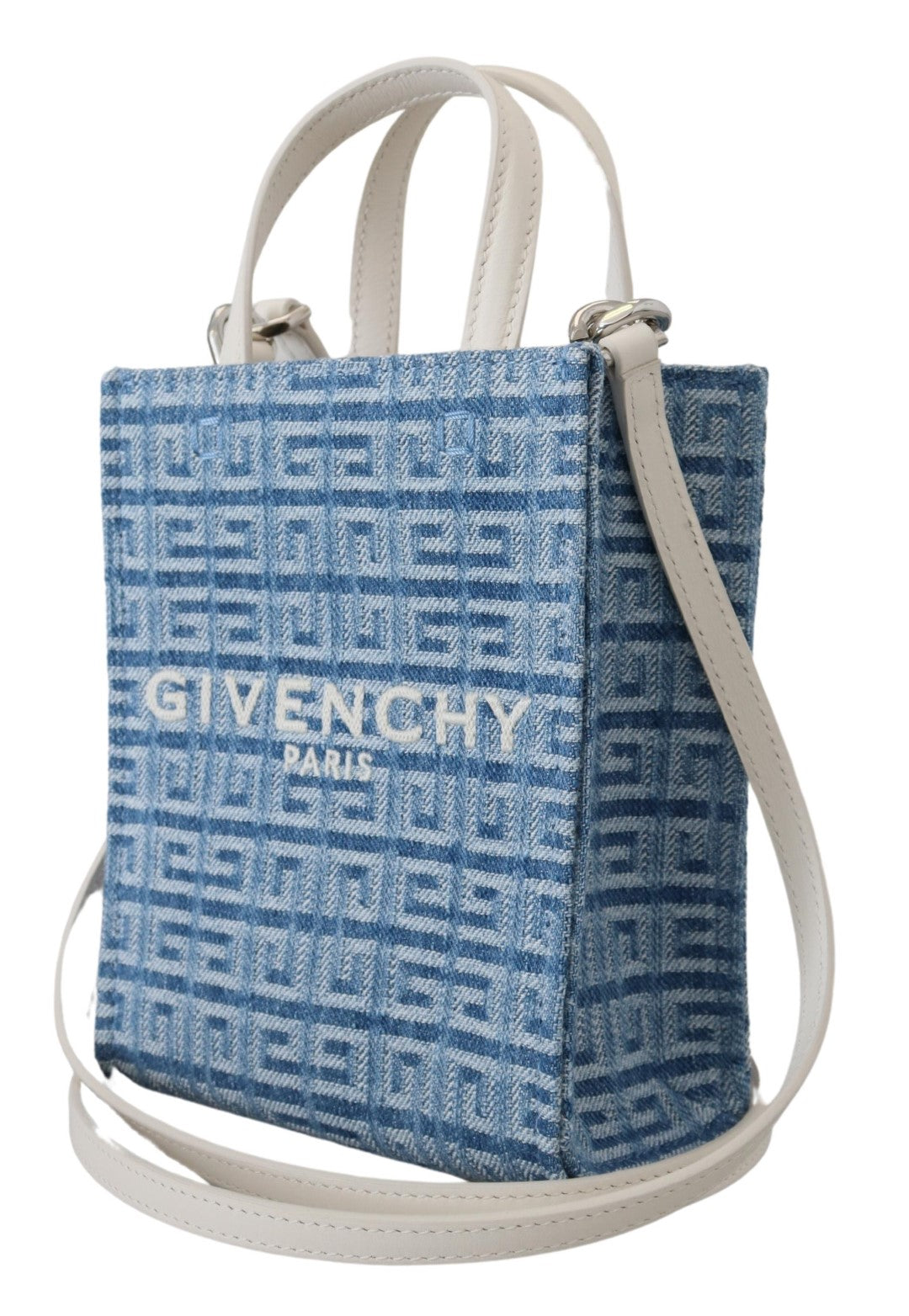 Chic Light Blue Cotton Mini Bag