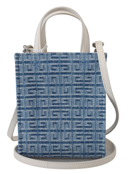 Chic Light Blue Cotton Mini Bag