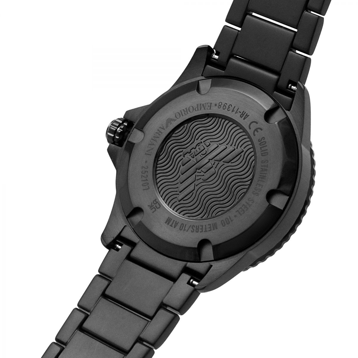 Sleek Black Steel Quartz Mens Watch