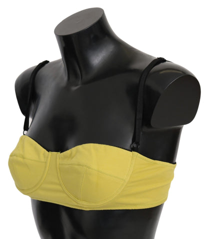 Chic Yellow Cotton Bra by Renowned Designer