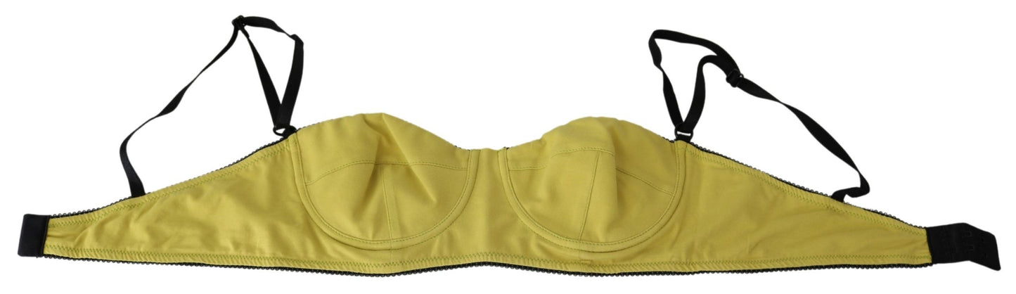 Chic Yellow Cotton Bra by Renowned Designer