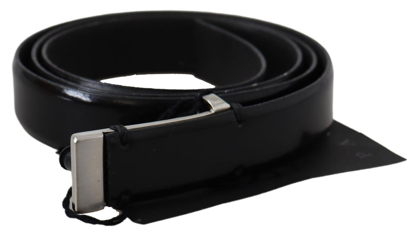 Elegant Black Leather Waist Belt