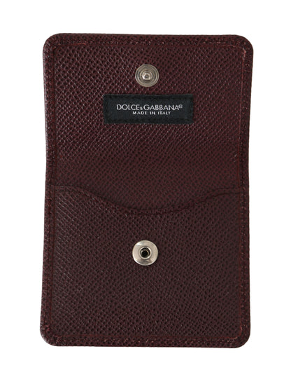 Elegant Bordeaux Leather Condom Case