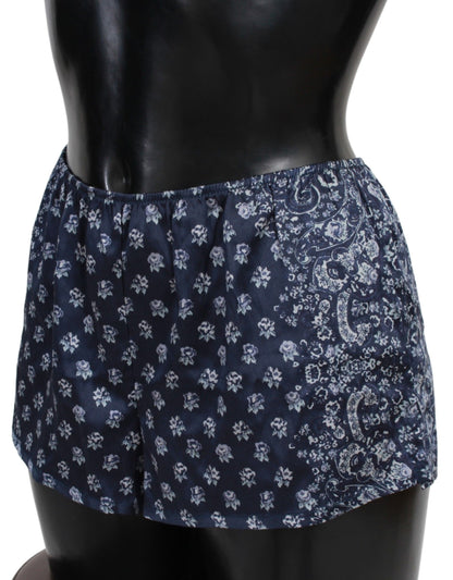 Italian Silk Lingerie Shorts in Serene Blue