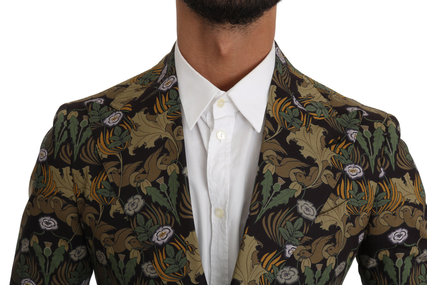 Elegant Slim Fit Leaf Pattern Blazer