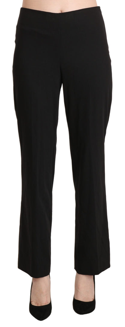 Chic Mid-Waist Straight Cotton Pants