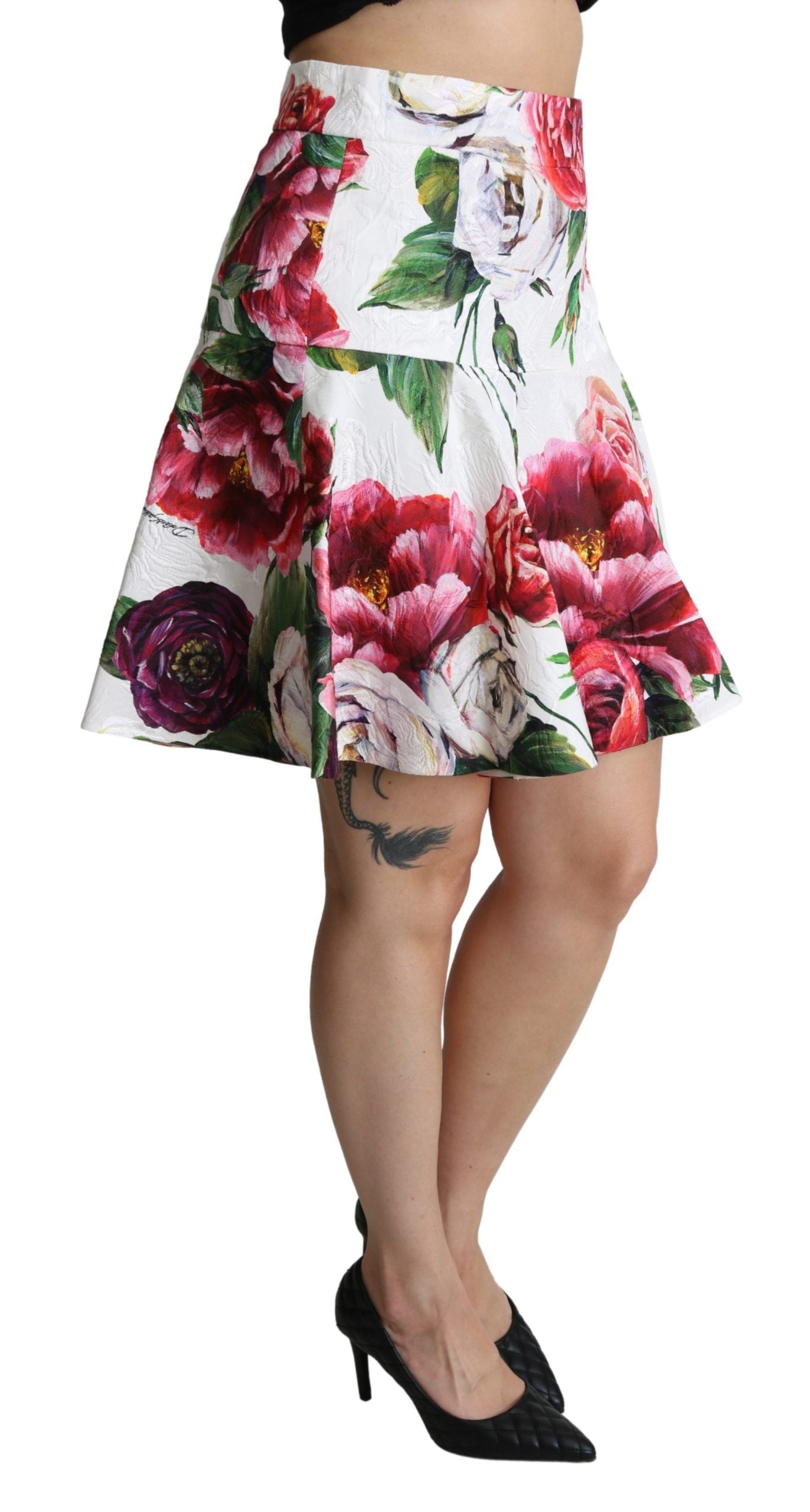 Floral Brocade A-Line Mini Skirt