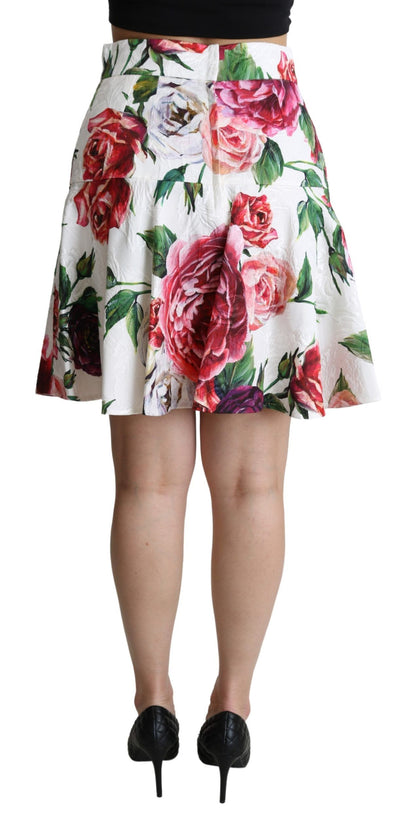 Floral Brocade A-Line Mini Skirt