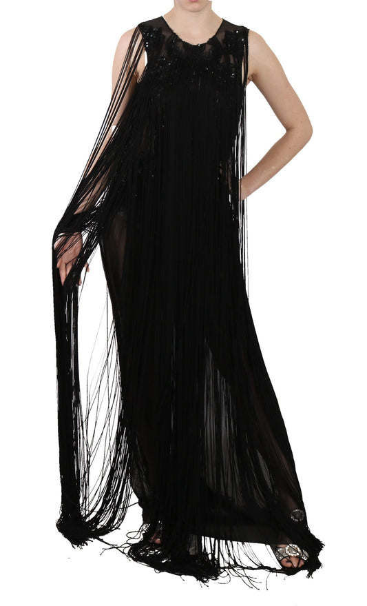 Sheer Sequined Maxi Elegance Dress