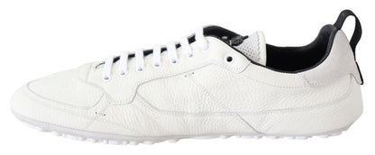 Elegant White Leather Sneakers for Men