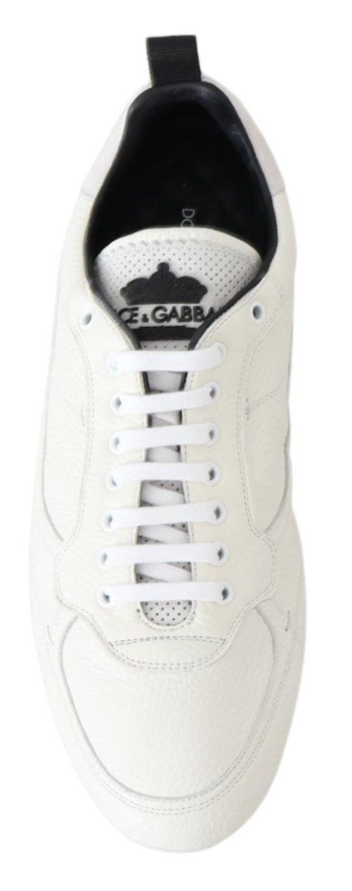 Elegant White Leather Sneakers for Men