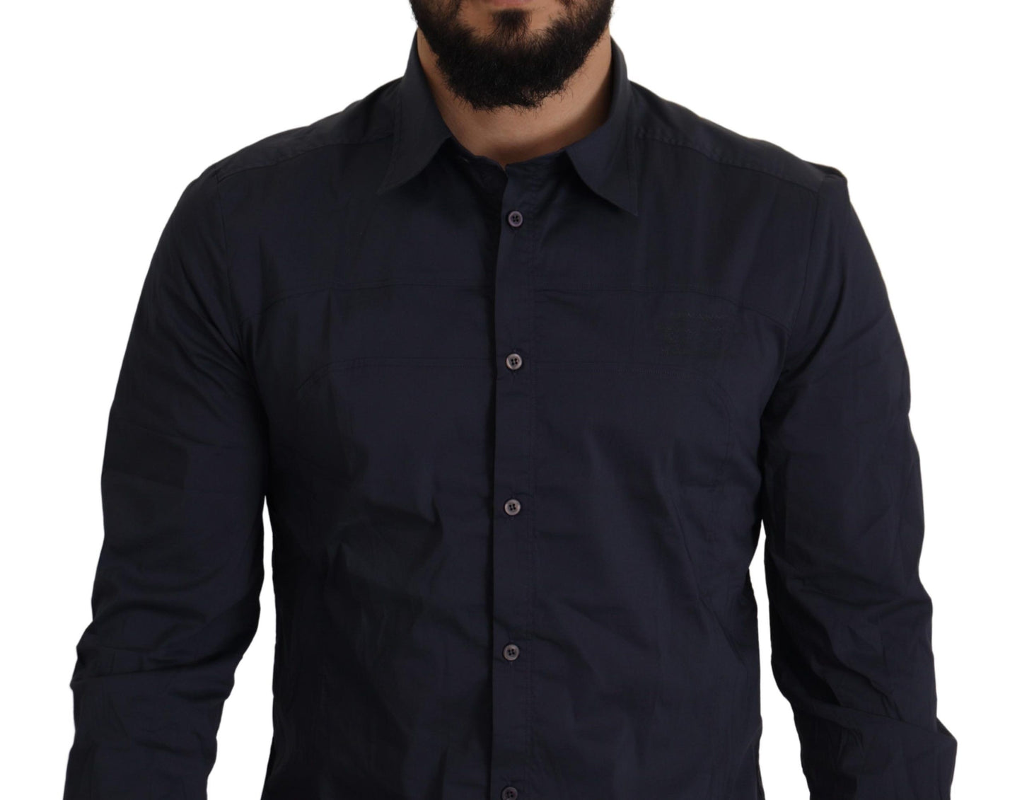 Dark Blue Slim Fit Dress Shirt