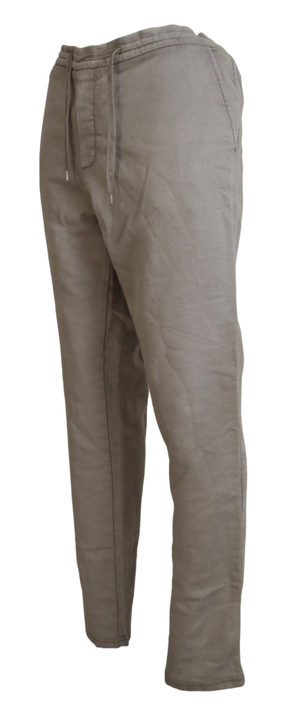 Light Gray Straight Cotton Pants