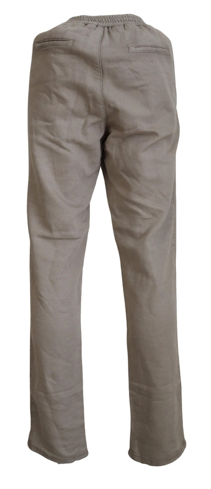 Light Gray Straight Cotton Pants