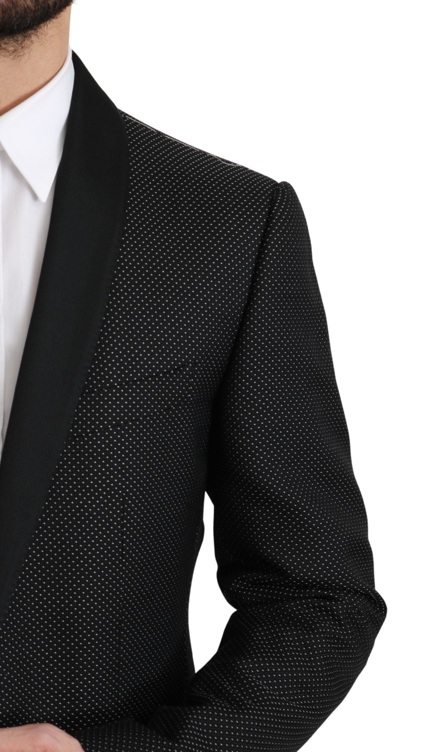 Chic Black Polka Dot Martini Blazer