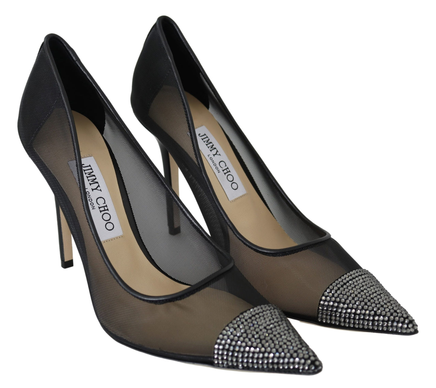 Black Leather Amika Mesh Pumps