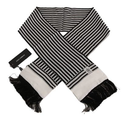 Elegant Silk Striped Men's Scarf Wrap