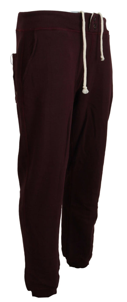 Elegant Maroon Cotton Jogger Pants