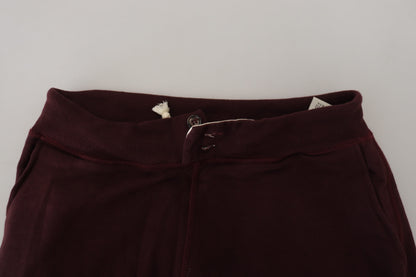 Elegant Maroon Cotton Jogger Pants