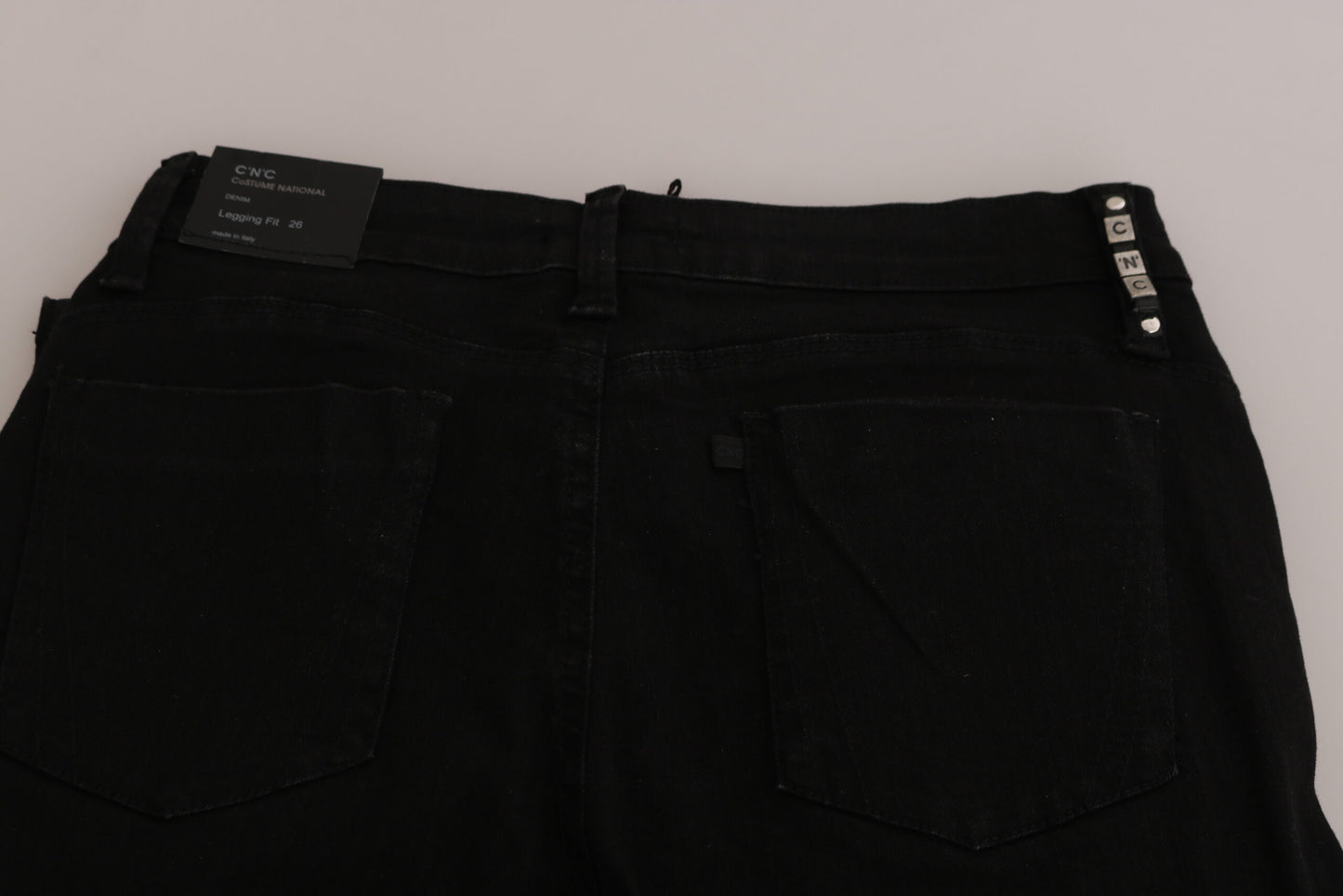 Chic Mid Waist Skinny Black Denim