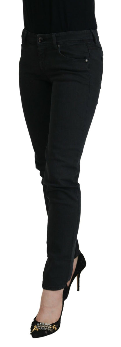 Chic Low Waist Black Skinny Jeans