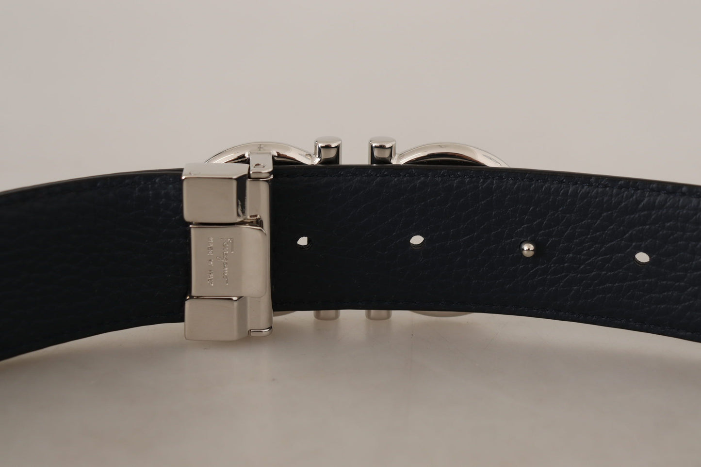 Reversible Marine Blue and Black Calf Leather Belt