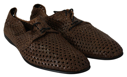 Authentic Hand-Woven Leather Derby Shoes