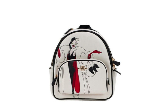 Disney Cruella Motif Mini Pebbled Leather Court Backpack Bag